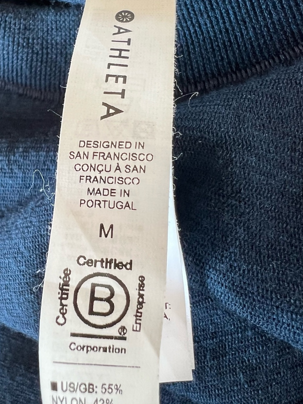 Athleta Dark Blue Knit Top with Label
